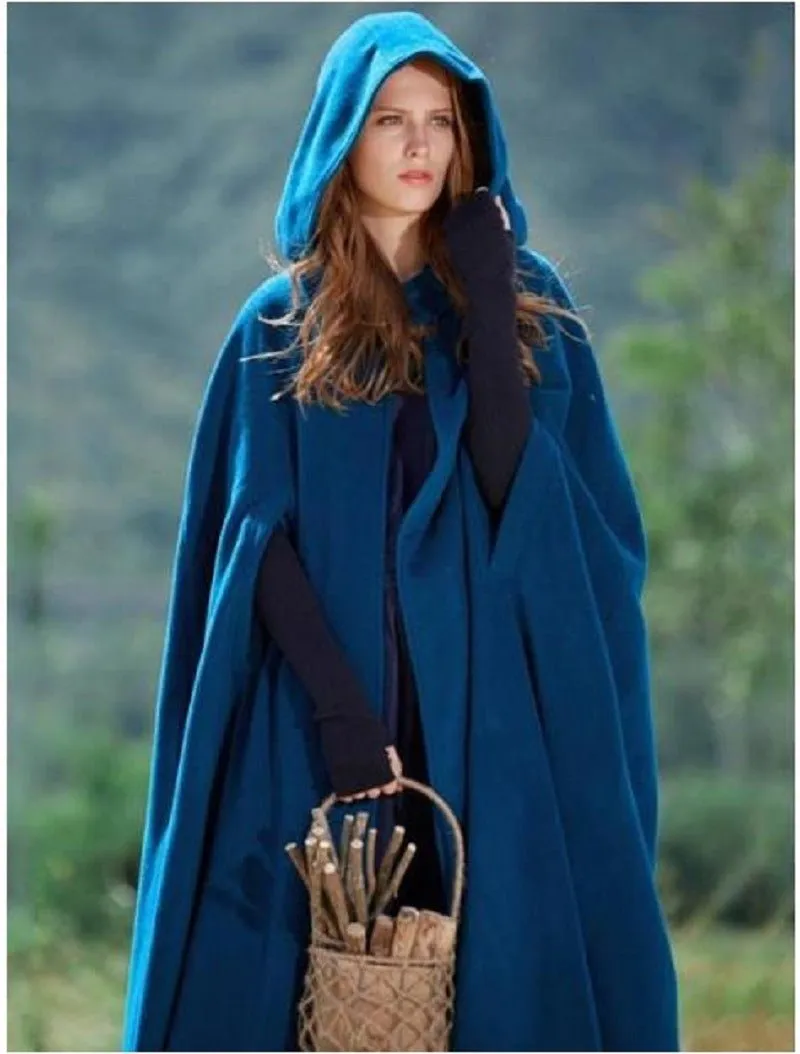 Hooded Shawl Extended Cape Coat (MOA088)