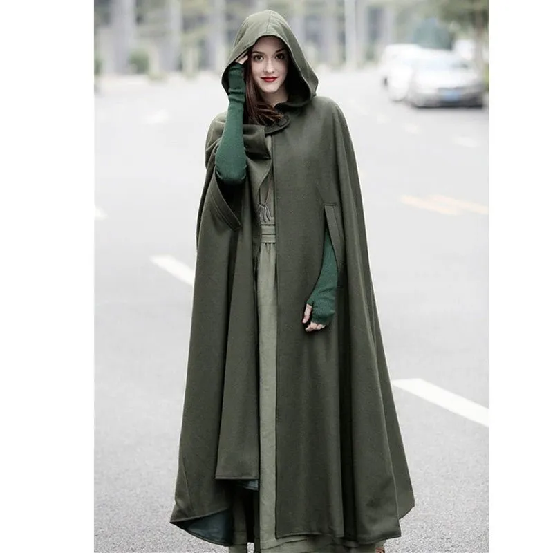 Hooded Shawl Extended Cape Coat (MOA088)