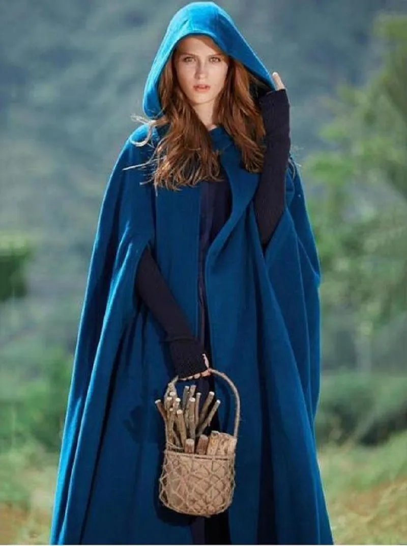 Hooded Shawl Extended Cape Coat (MOA088)