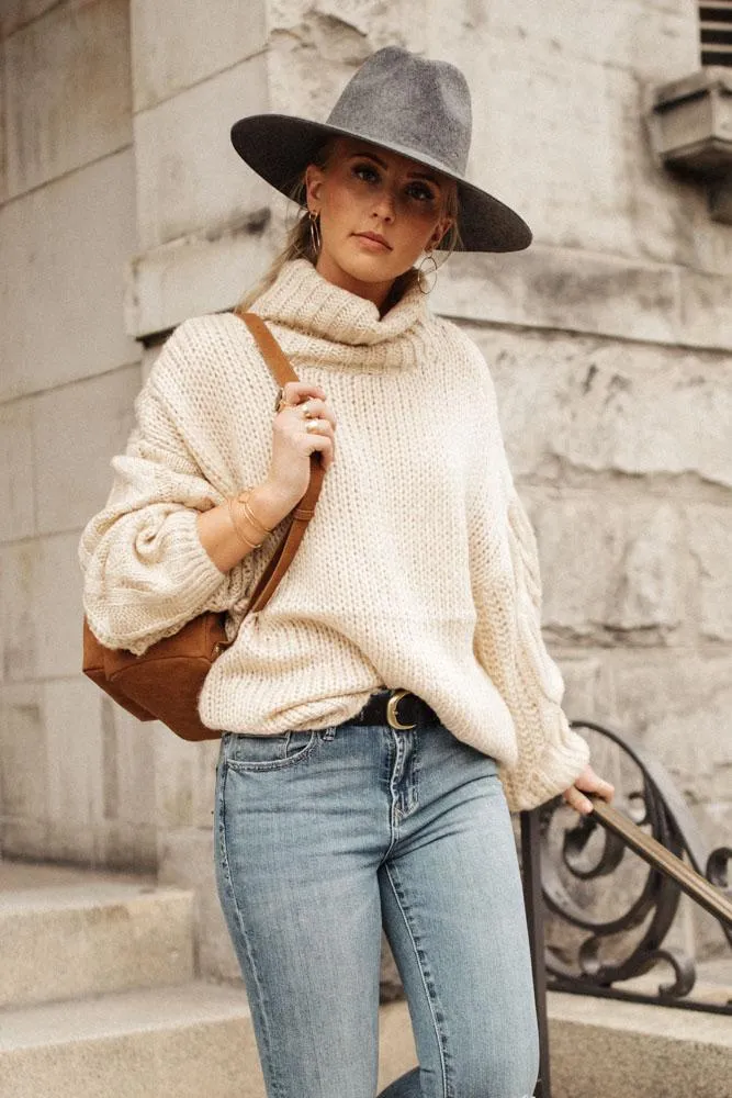 Jolene Turtleneck Sweater in Ivory