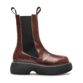 Joy Dark Brown High Chelsea Boots