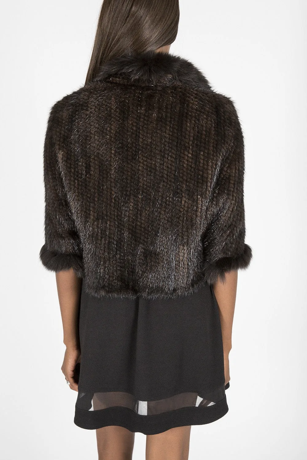 Knitted Genuine Mink & Fox Fur Capelet  (Denmark)