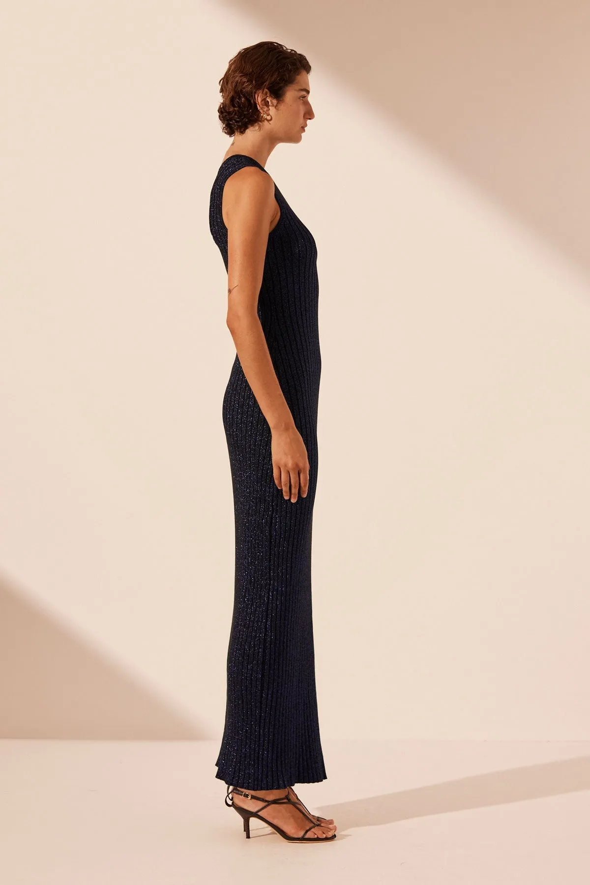 LIVIA ONE SHOULDER MAXI DRESS - NIGHT SKY