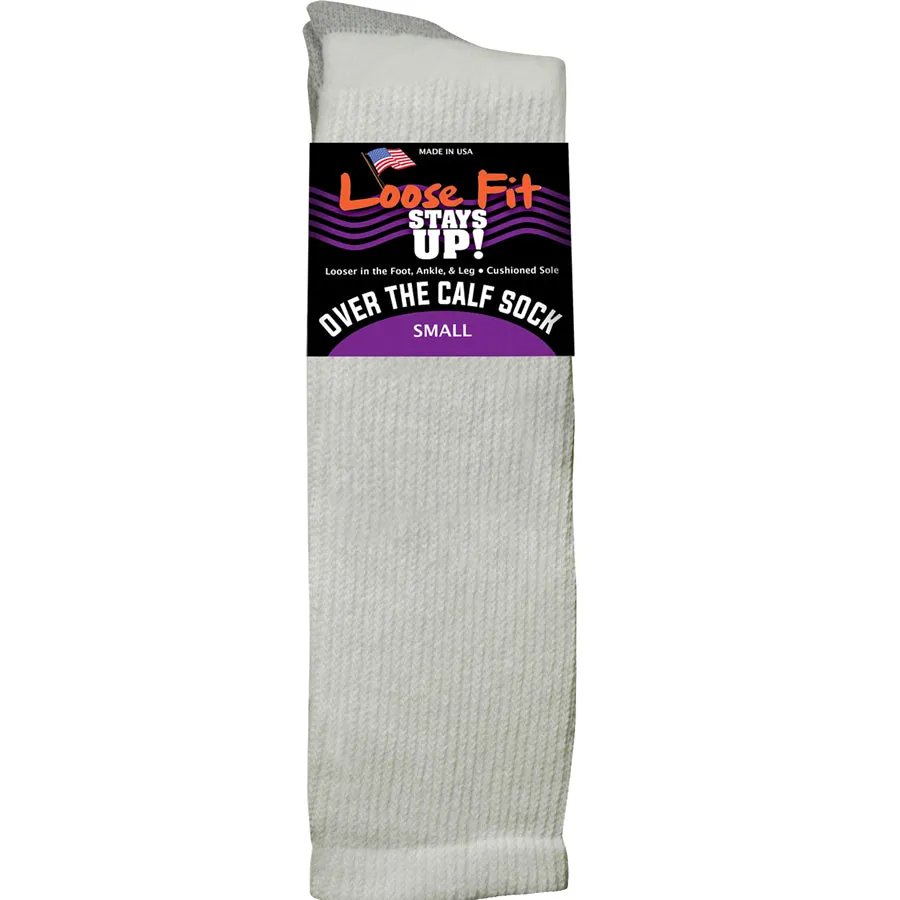 Loose Fit Stays Up Over the Calf Athletic Socks