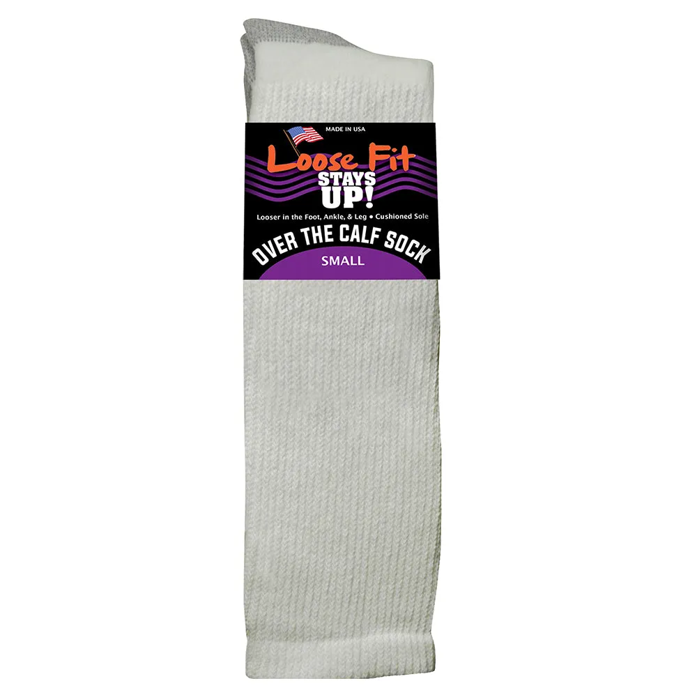 Loose Fit Stays Up Over the Calf Athletic Socks