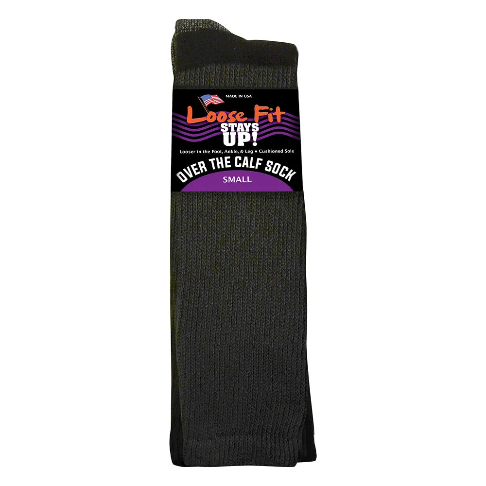 Loose Fit Stays Up Over the Calf Athletic Socks