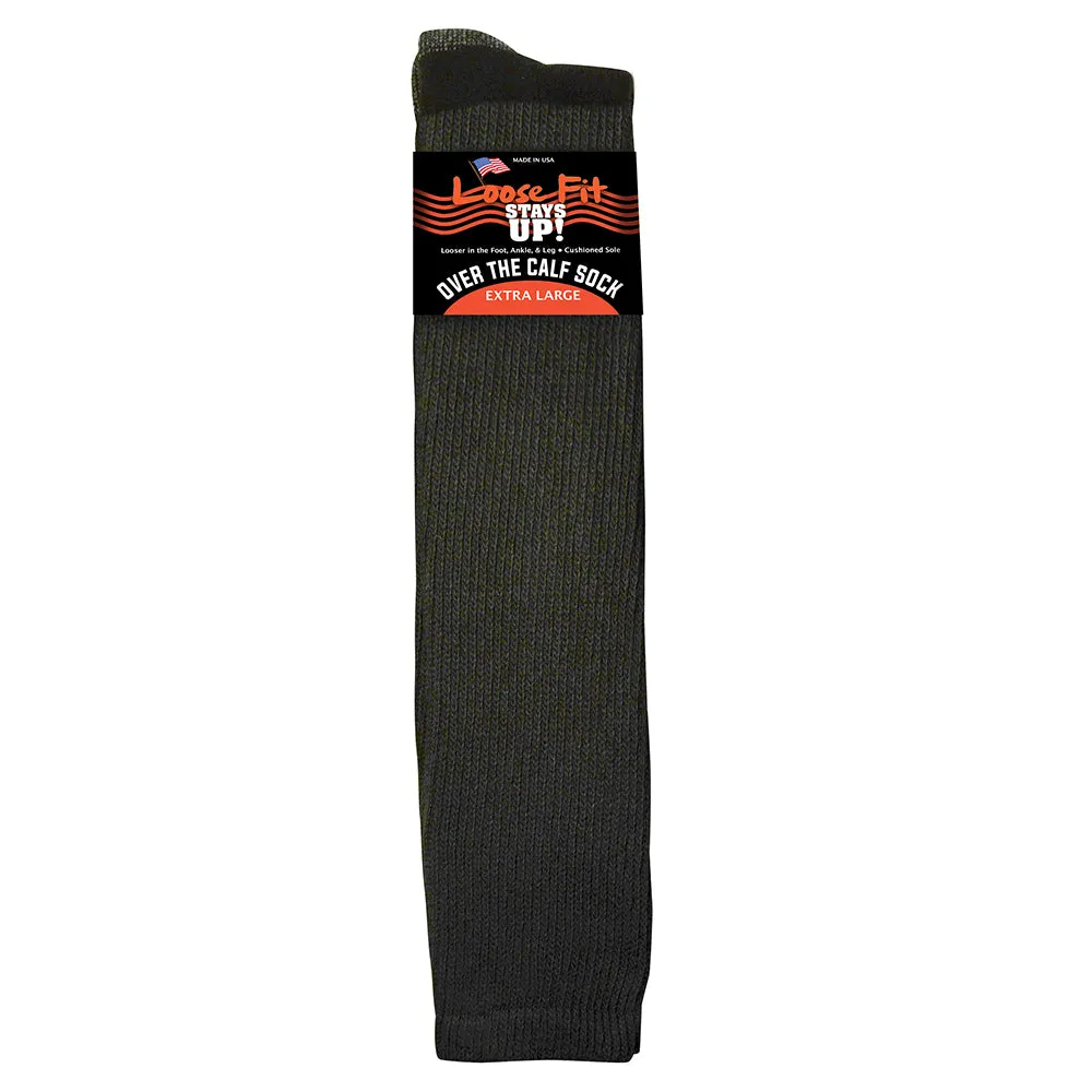 Loose Fit Stays Up Over the Calf Athletic Socks