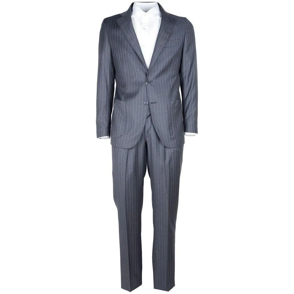 Made in Italy Gray Wool Vergine Suit