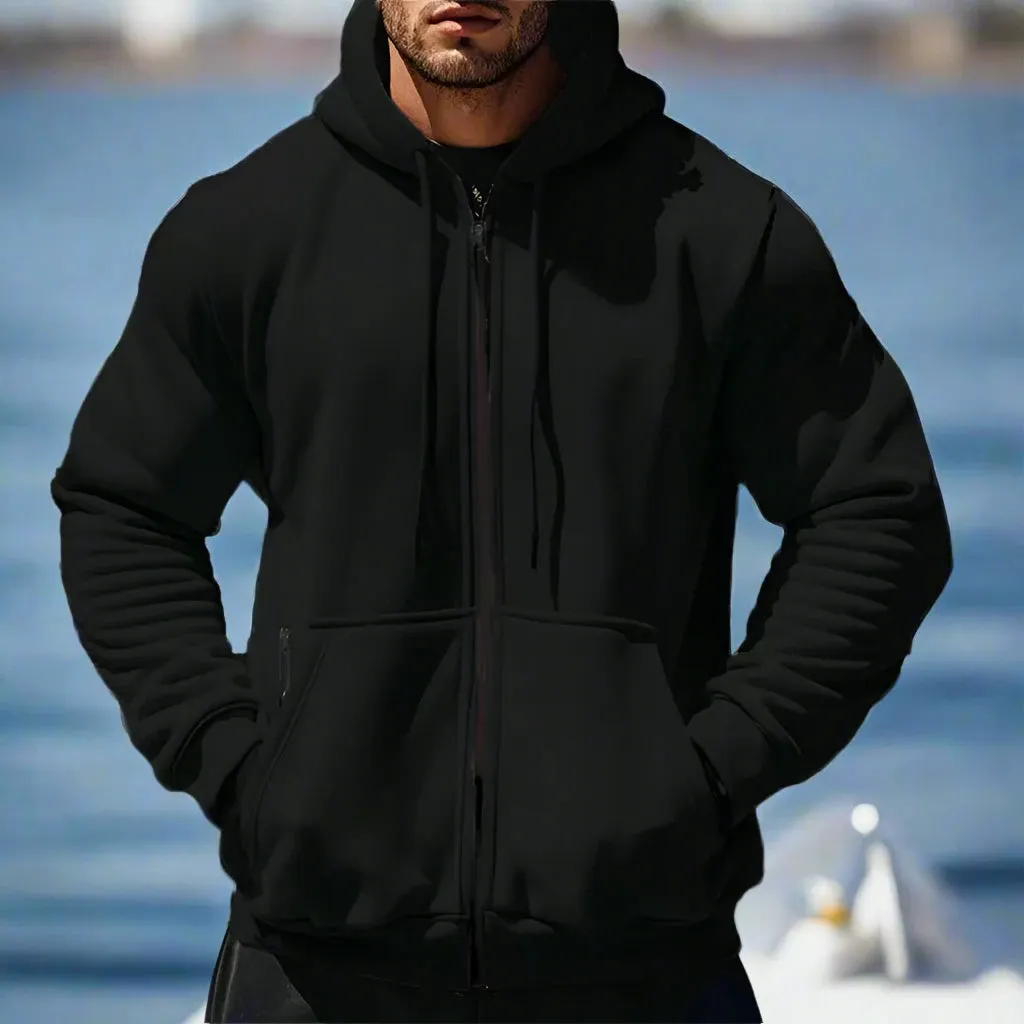 Men's Casual Warm Fleece Two-piece Sports Outfit Set