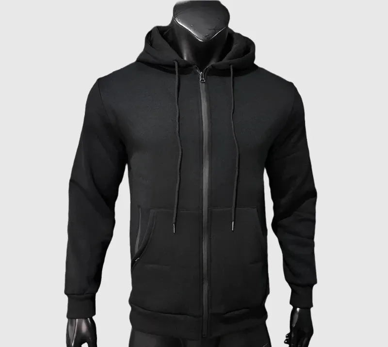 Men's Casual Warm Fleece Two-piece Sports Outfit Set