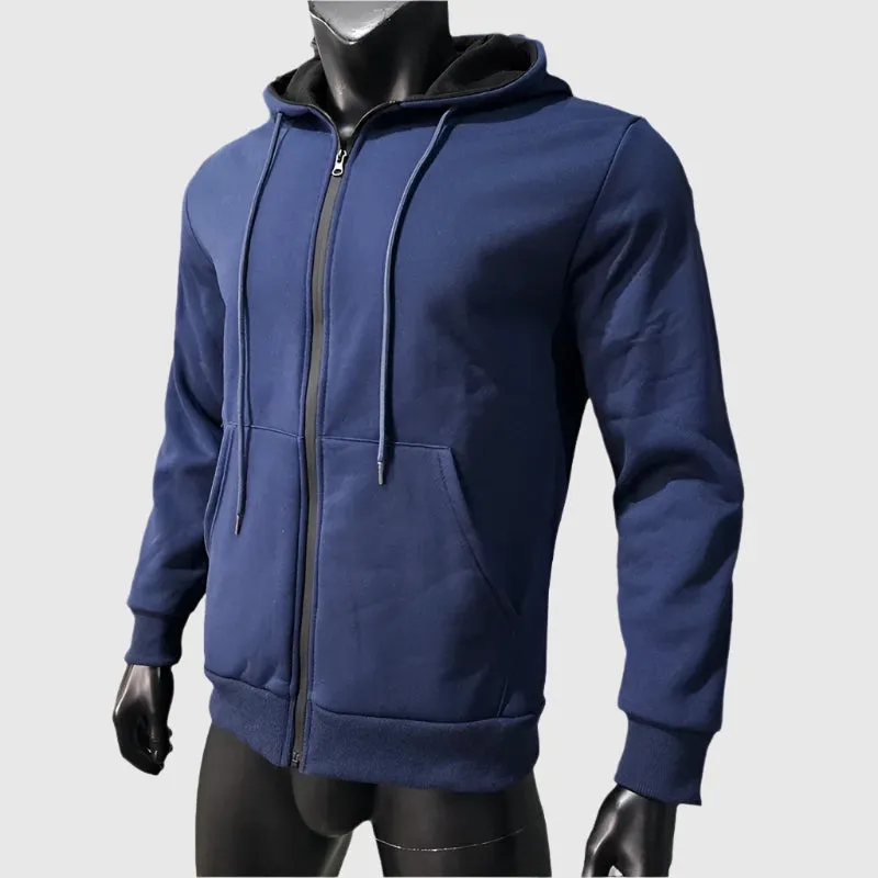 Men's Casual Warm Fleece Two-piece Sports Outfit Set