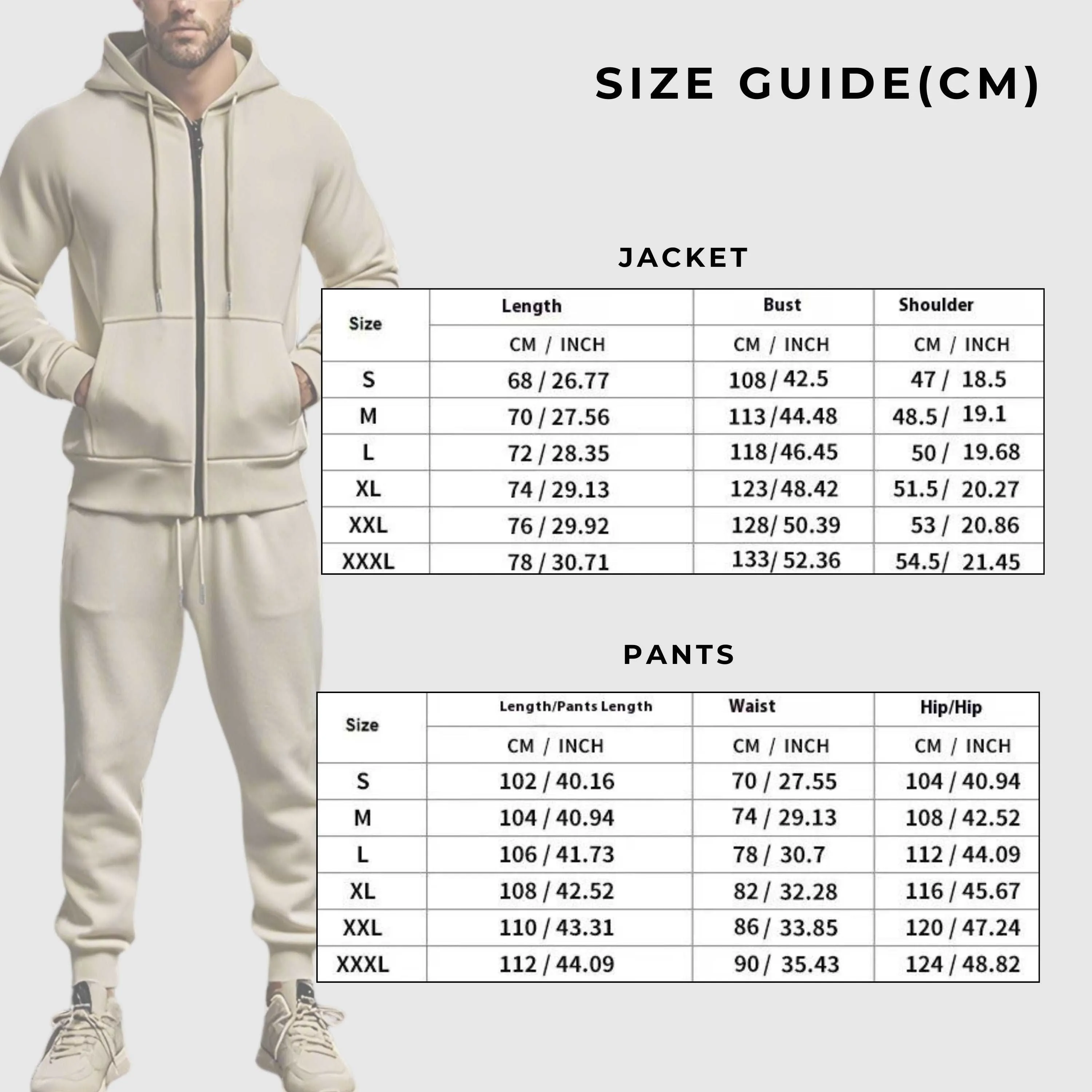 Men's Casual Warm Fleece Two-piece Sports Outfit Set