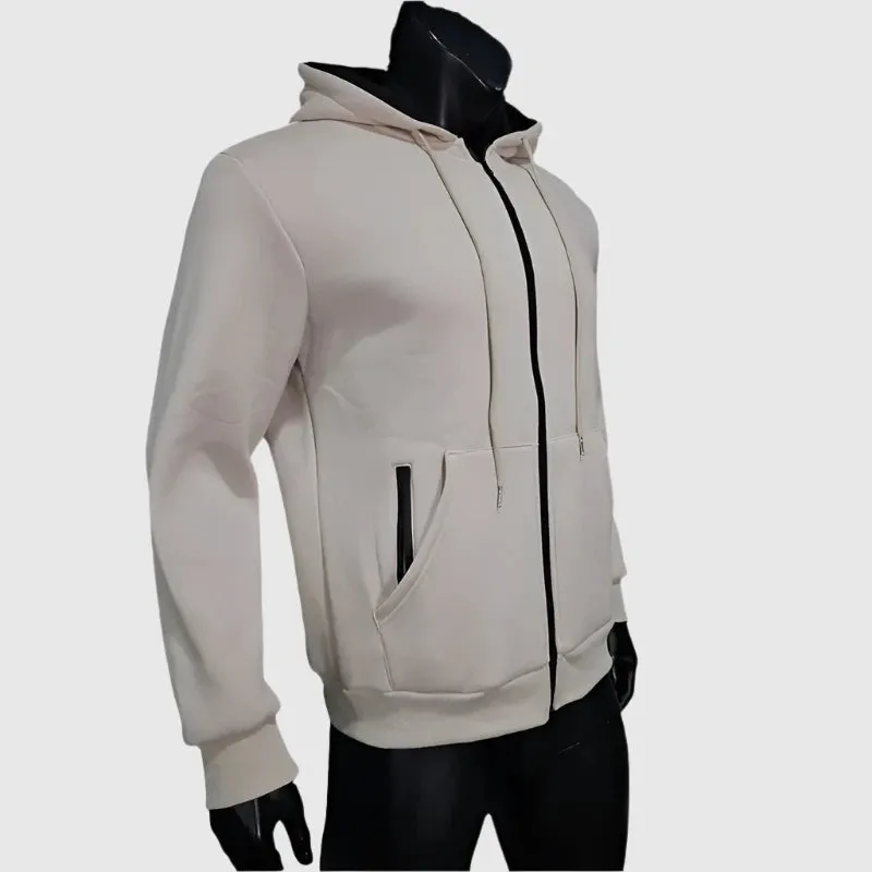 Men's Casual Warm Fleece Two-piece Sports Outfit Set