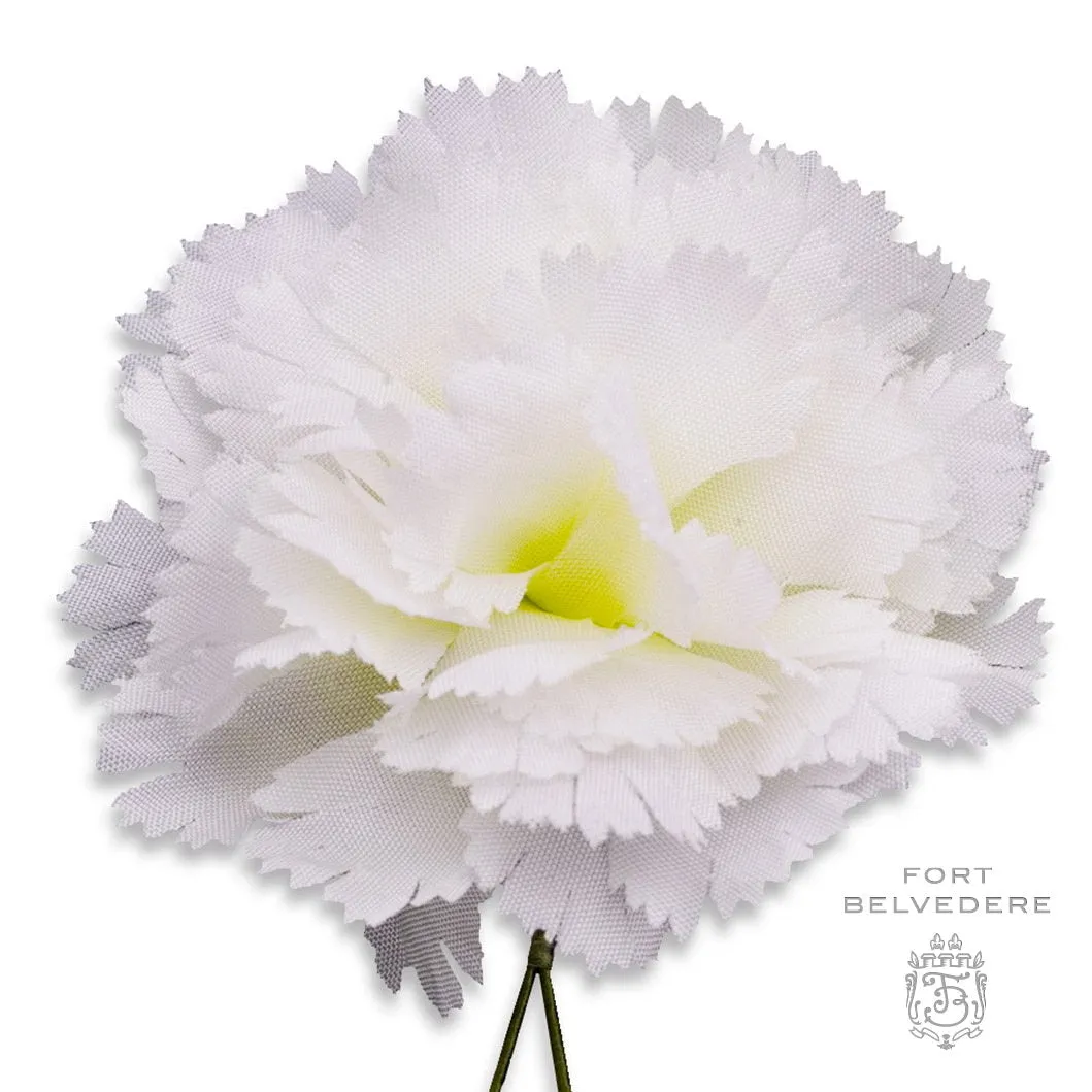 Mini White Carnation Silk Boutonnière Flower