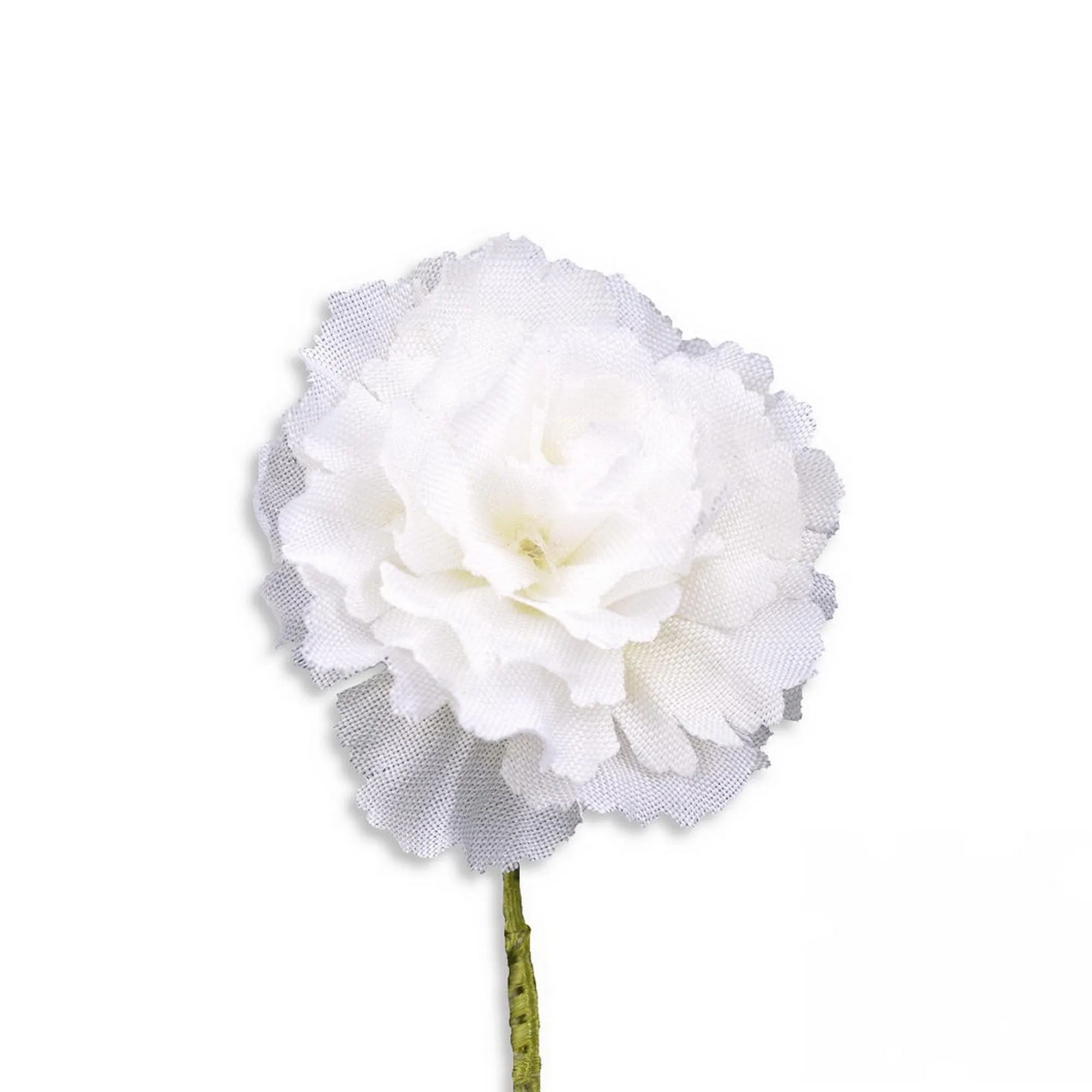 Mini White Carnation Silk Boutonnière Flower