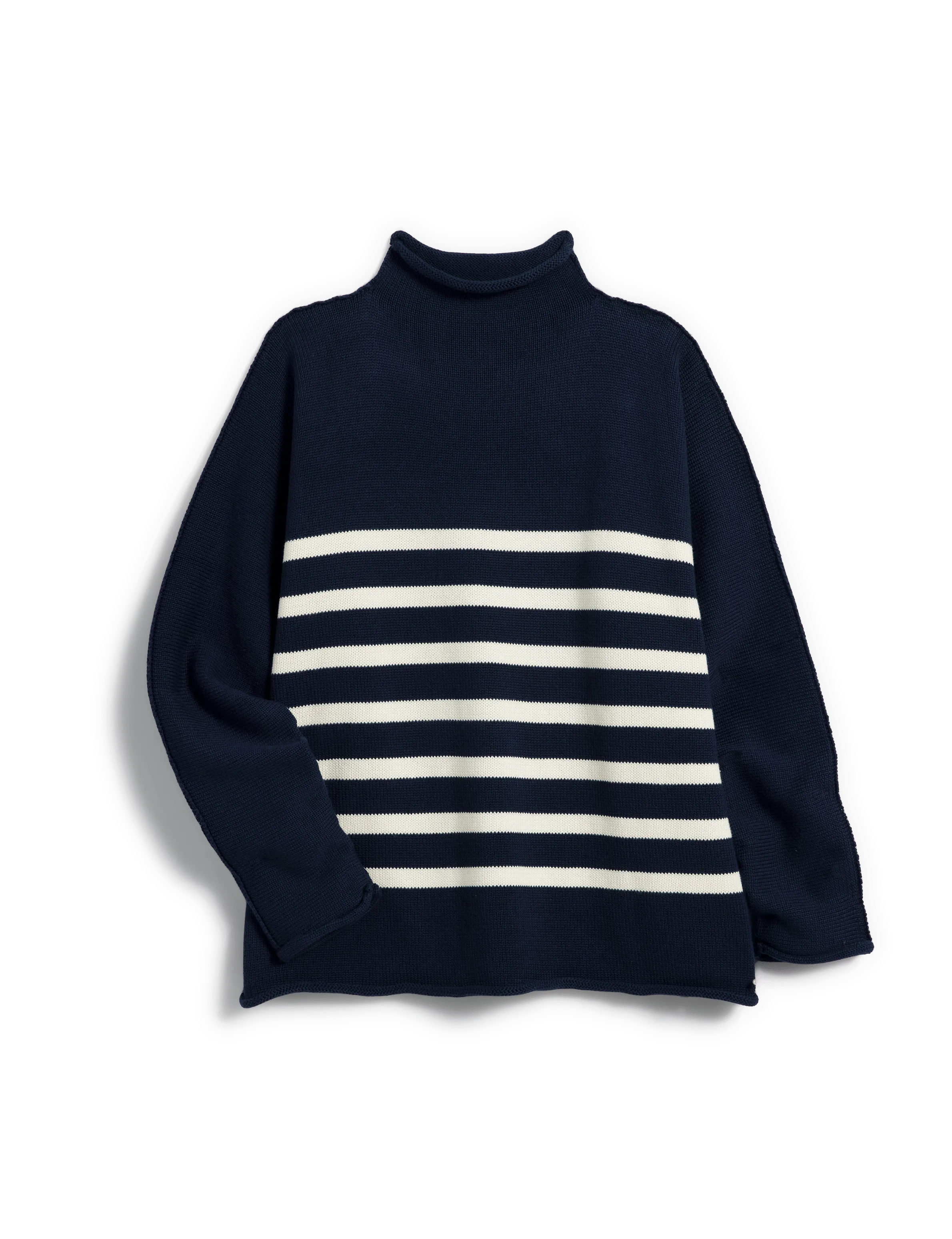 MONTEREY Navy with Cream Stripe, Pure Italian Cotton