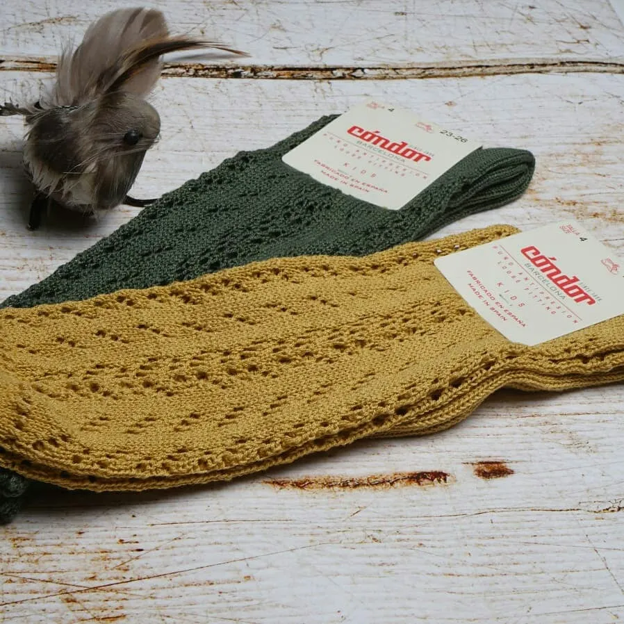 Mustard Long Lace Socks