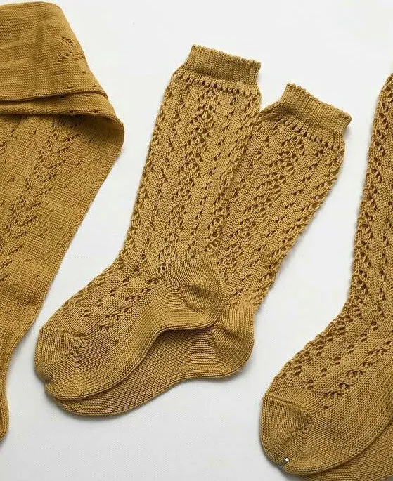 Mustard Long Lace Socks