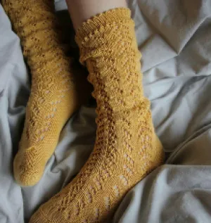 Mustard Long Lace Socks