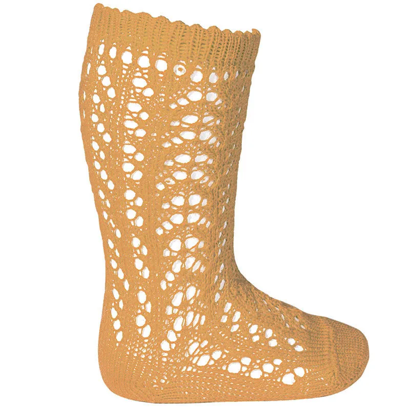 Mustard Long Lace Socks