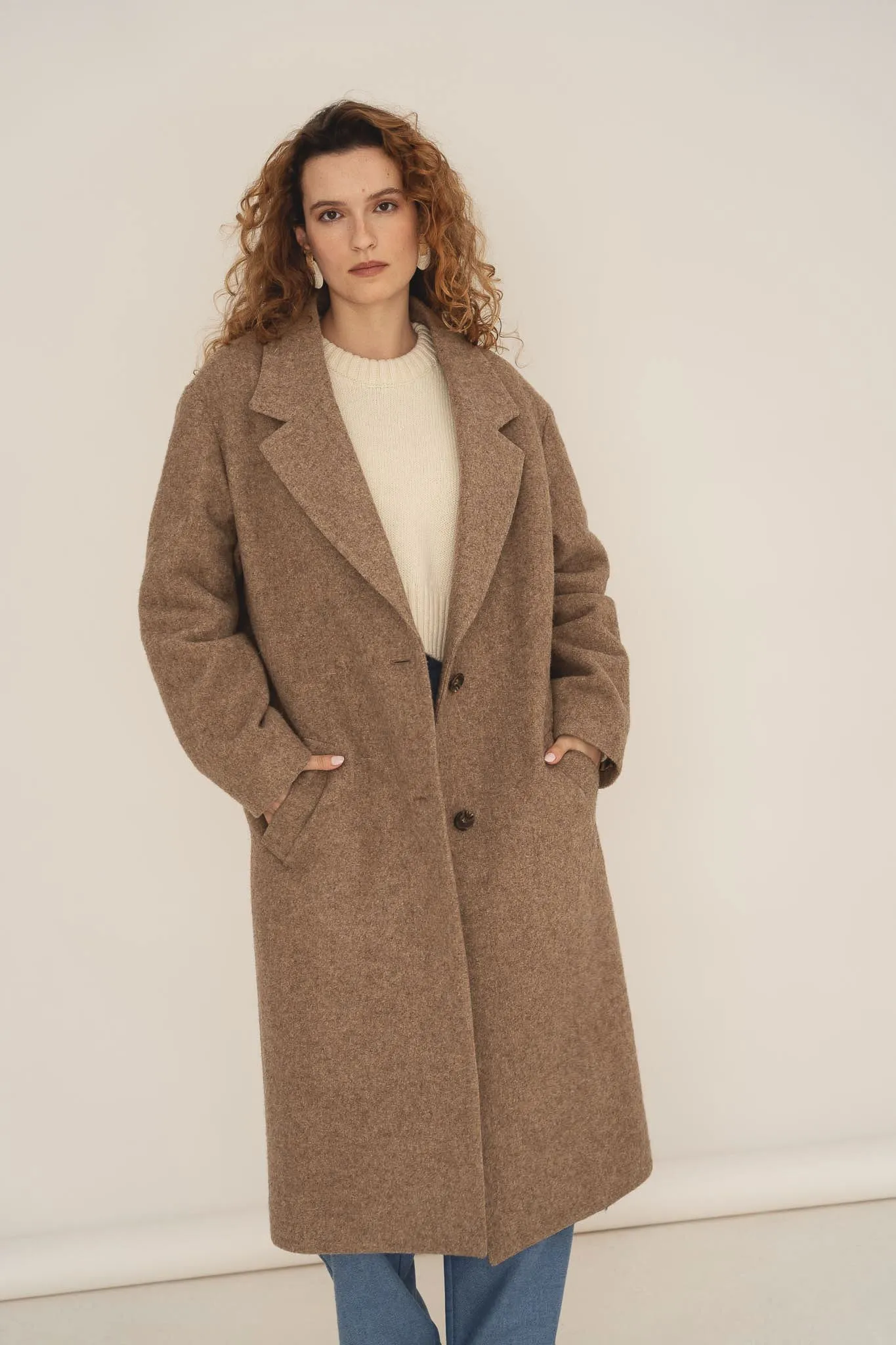 Noah Camel Wool Overcoat