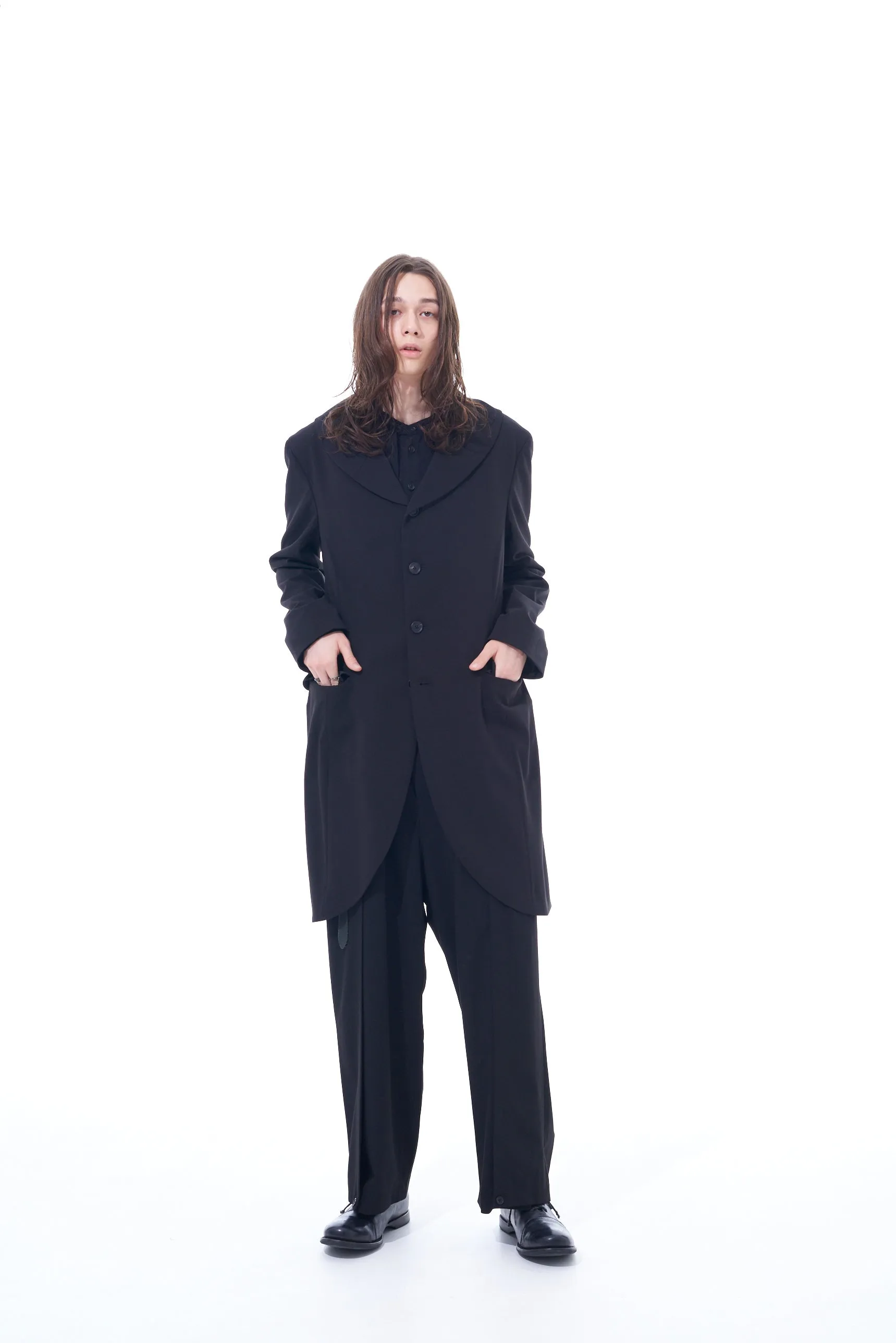 PE/RAYON GABARDINE STRETCH SHAWL COLLAR JACKET