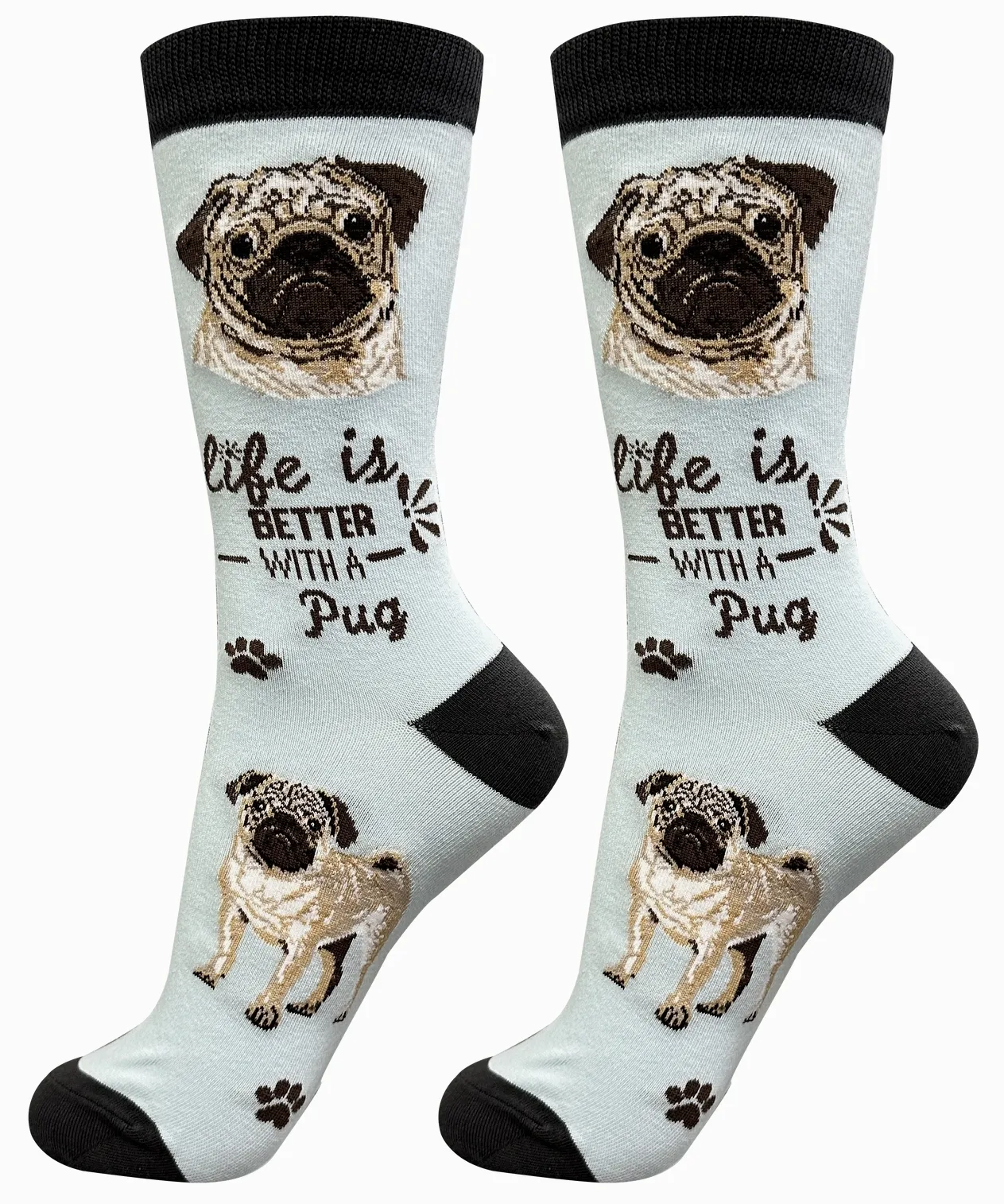 Pug Dog Crew Socks -Unisex