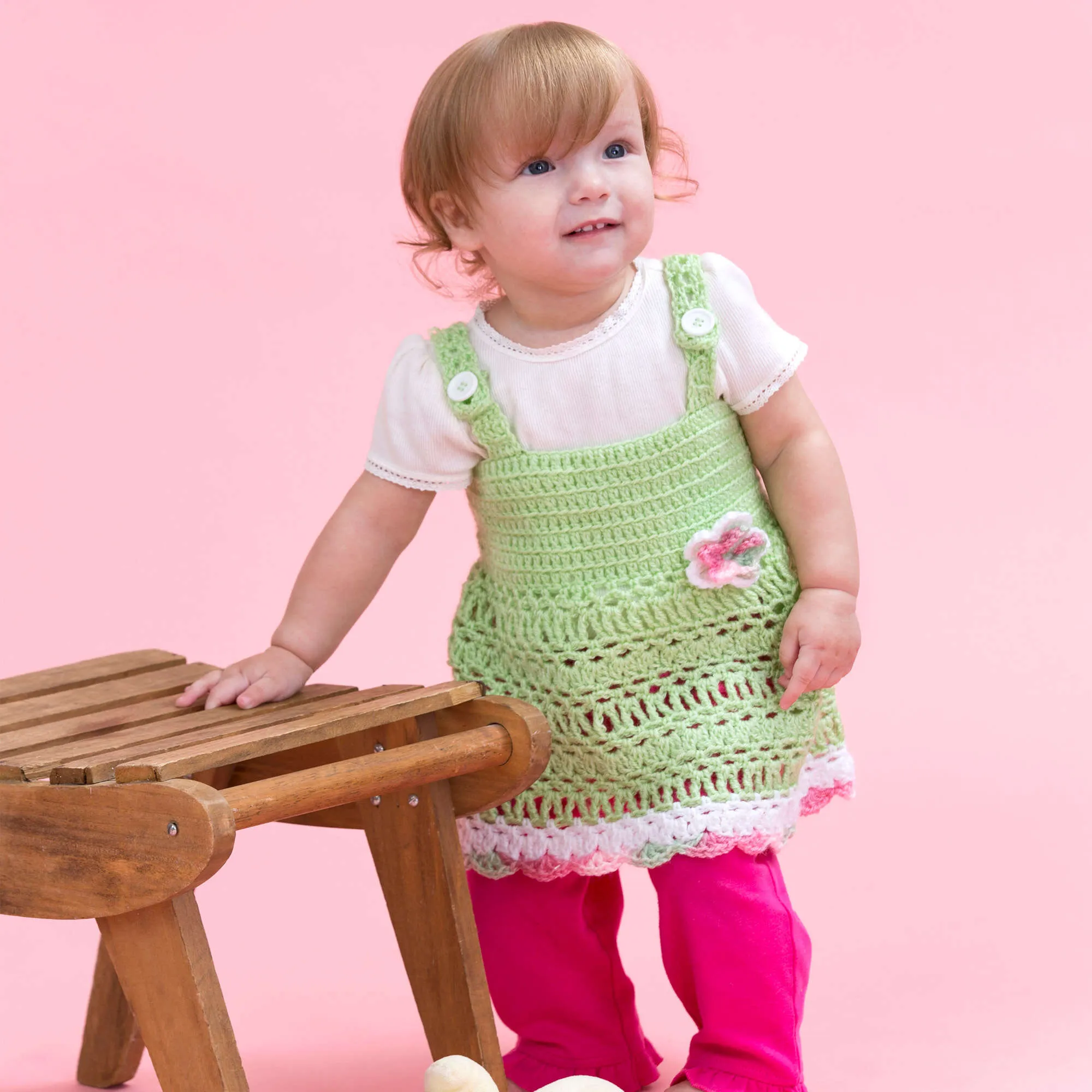 Red Heart Crochet Peapod Baby Sundress