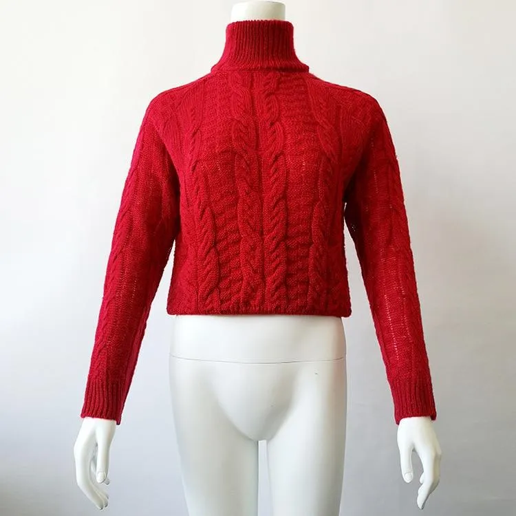 Retro Knitted Turtleneck Pullover