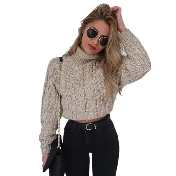 Retro Knitted Turtleneck Pullover