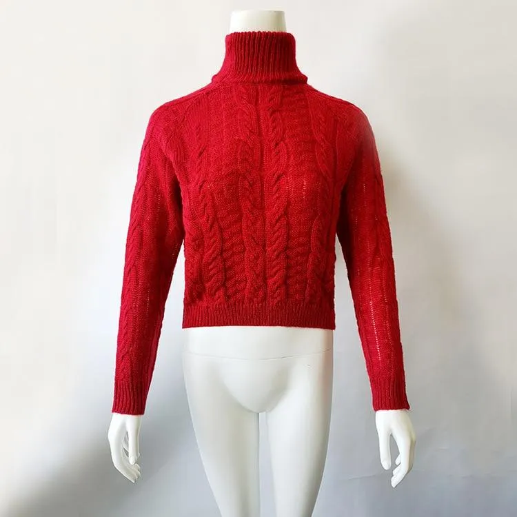 Retro Knitted Turtleneck Pullover