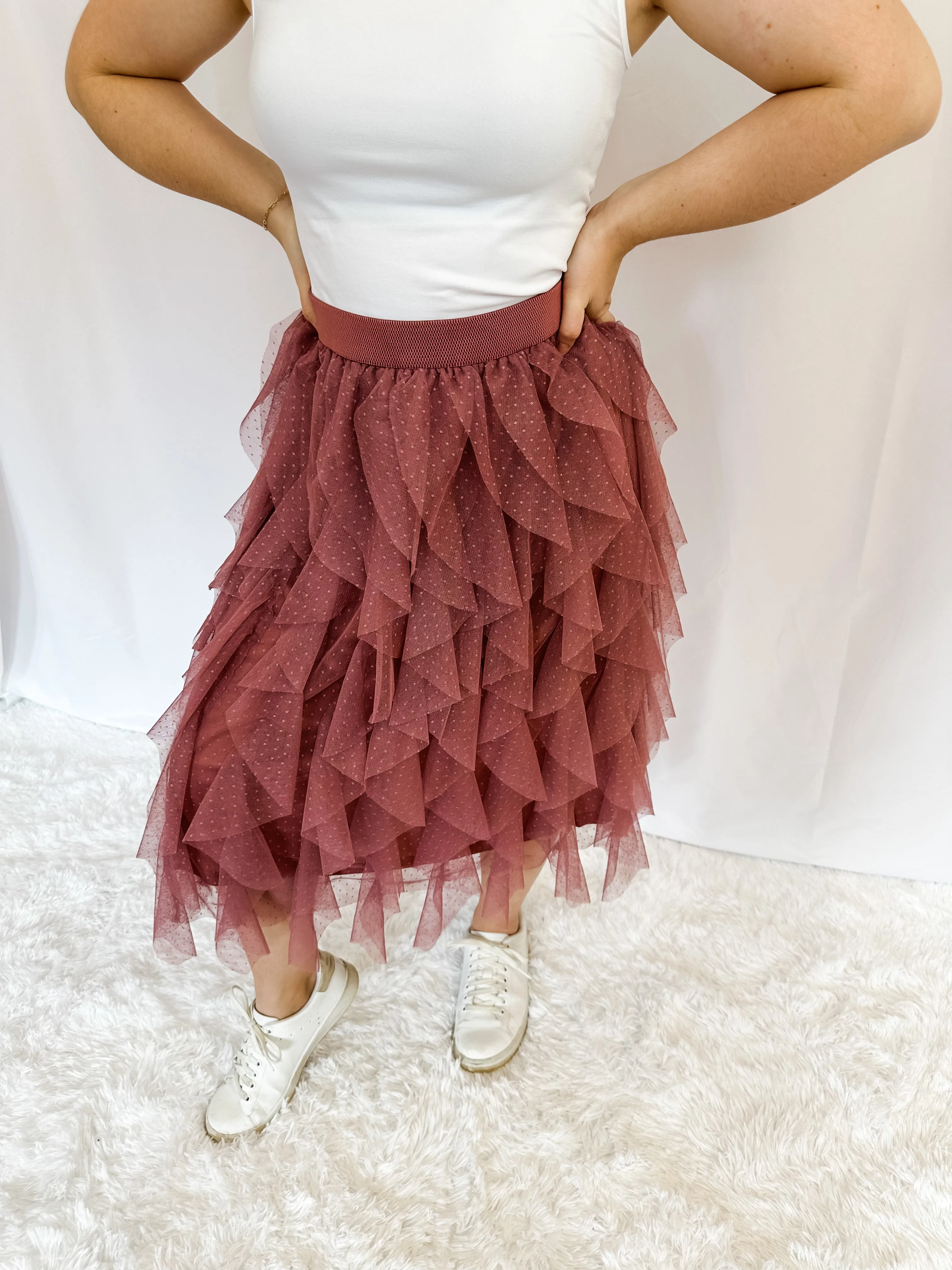 Ruffle Me Up Midi Skirt