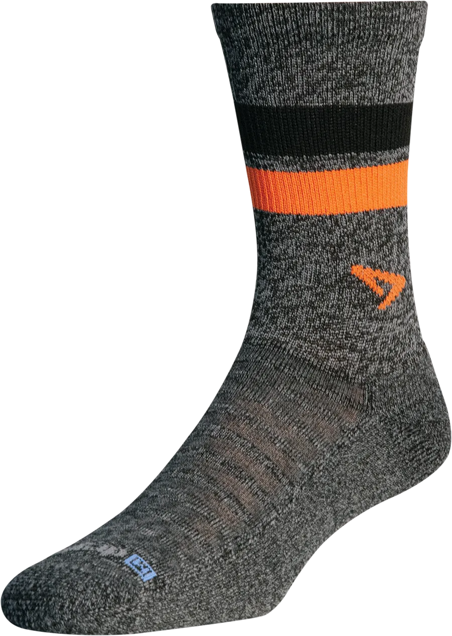 Running Lite-Mesh Crew - Graphite Heathered w/Orange & Black Stripes - DISCONTINUED