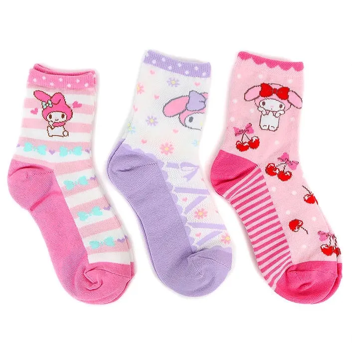 Sanrio Character 3-pack Socks (Adult and Kids)