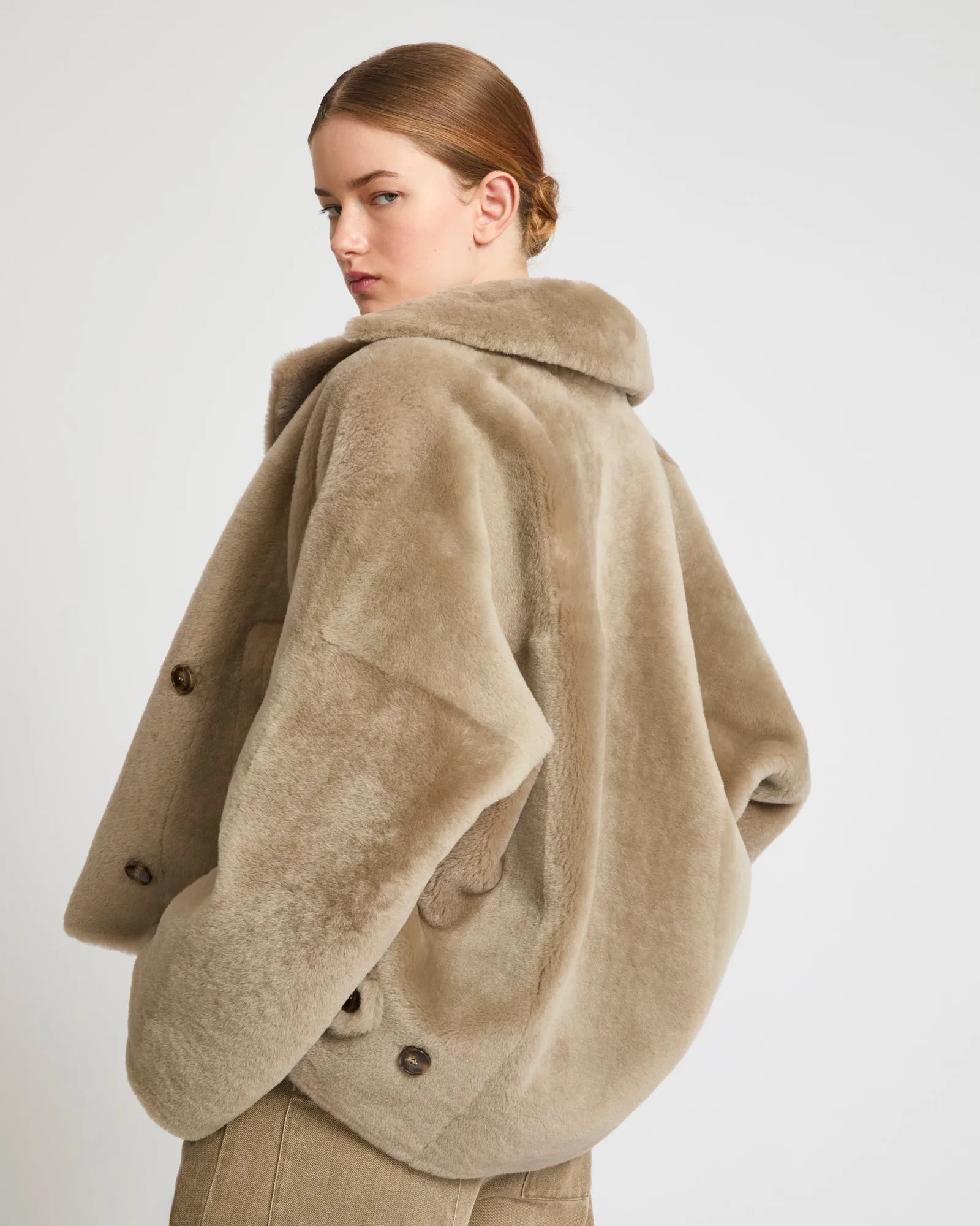 Shearling pea jacket