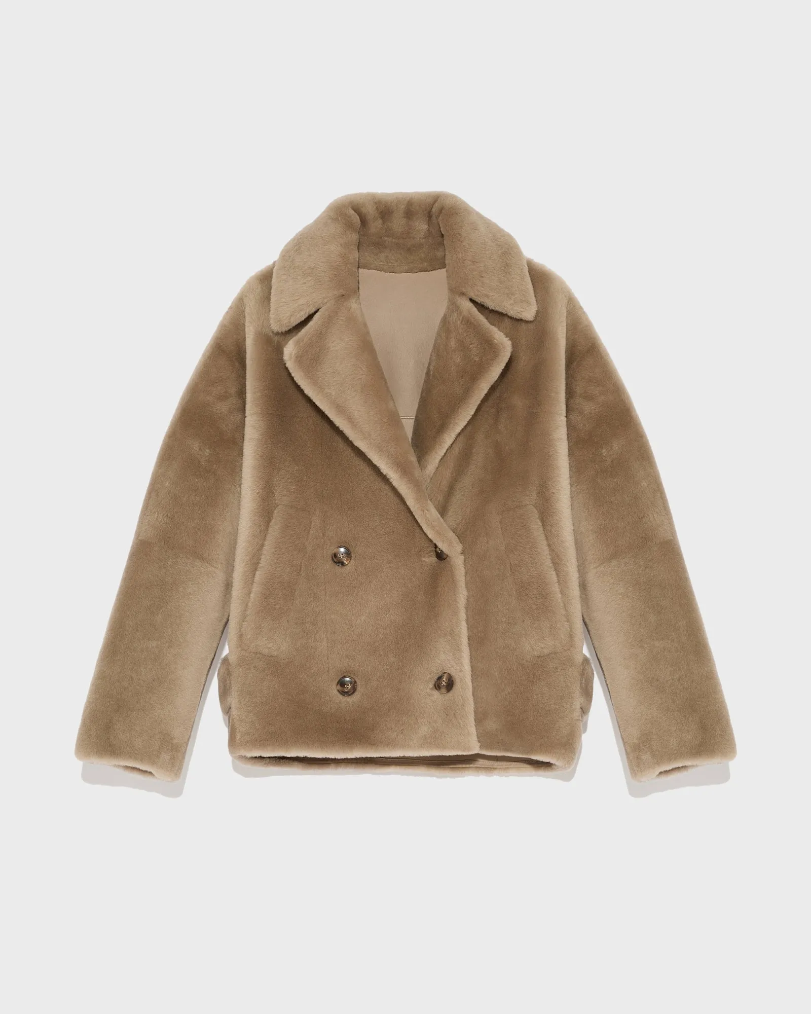 Shearling pea jacket