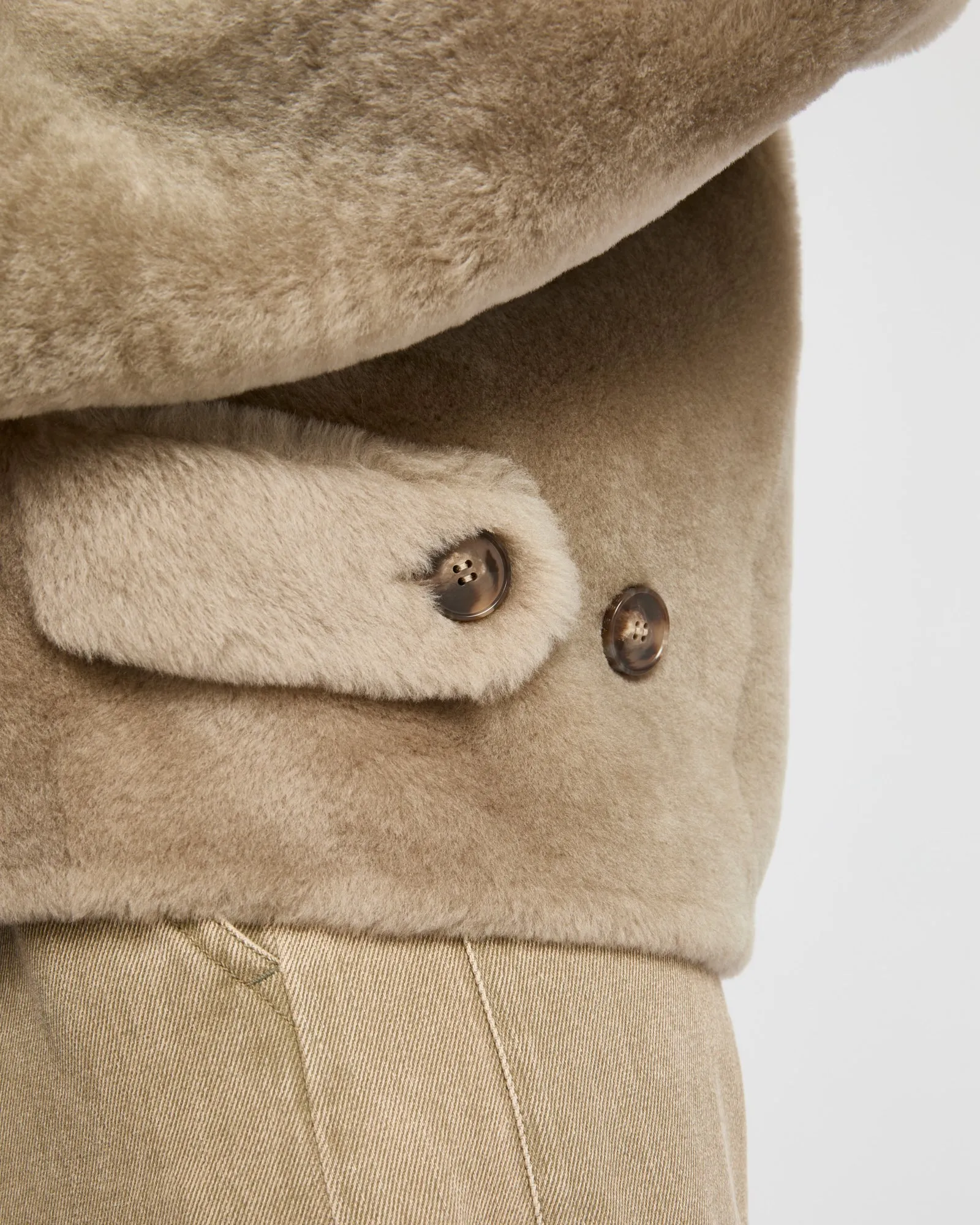 Shearling pea jacket