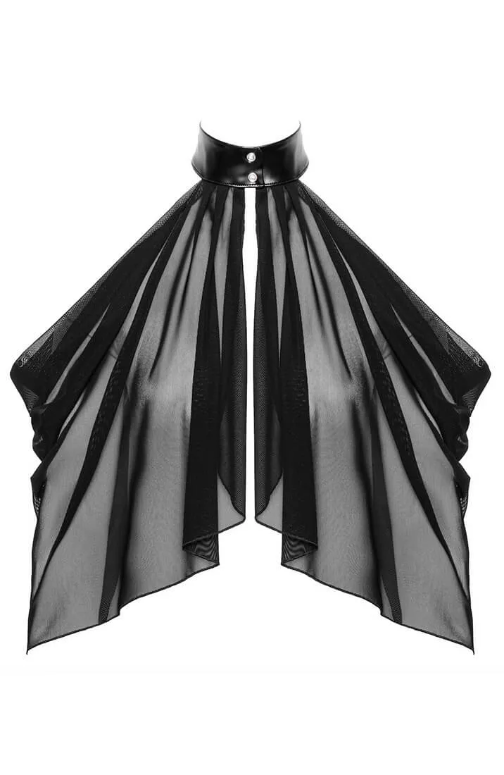 Sheer black bolero cape - The Pleasure Game