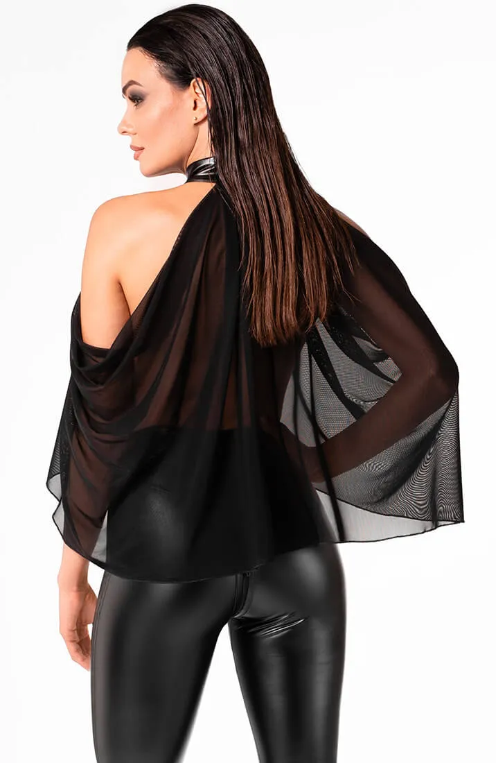 Sheer black bolero cape - The Pleasure Game