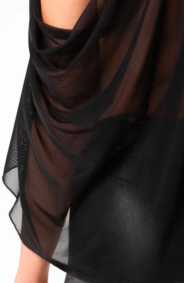 Sheer black bolero cape - The Pleasure Game