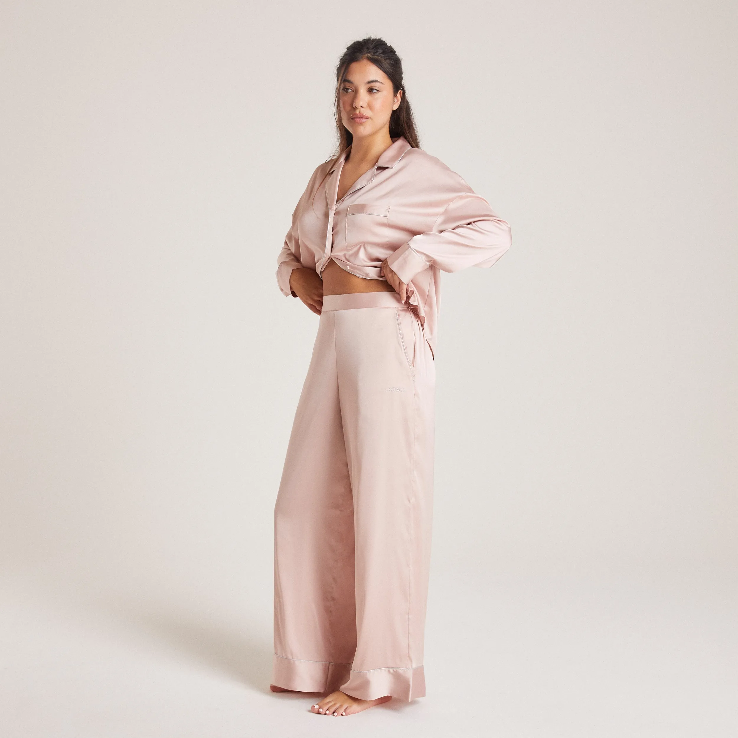 Sparkle Satin Pyjama Trousers - Blush