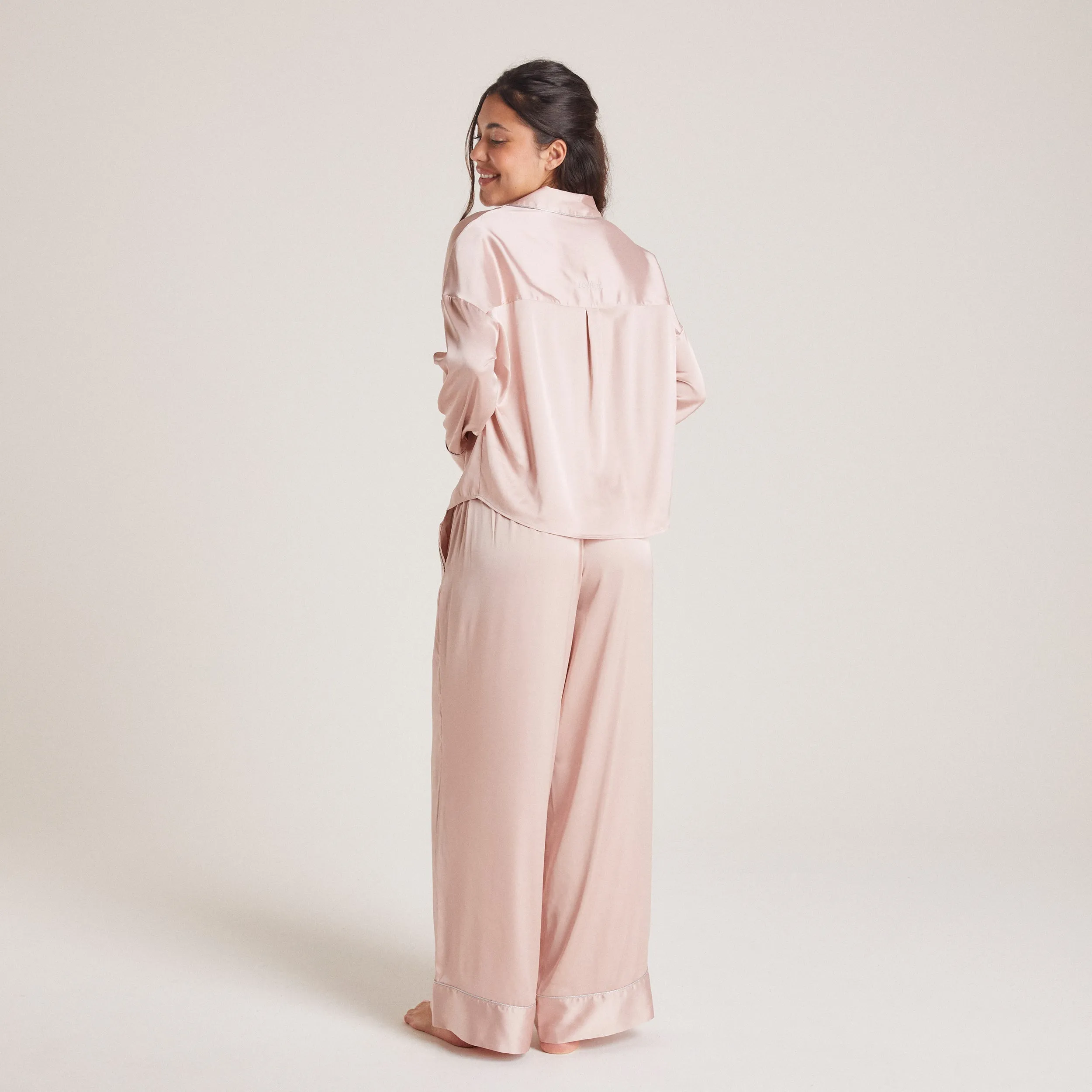 Sparkle Satin Pyjama Trousers - Blush