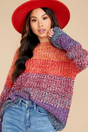 Sunset City Orange Multi Sweater