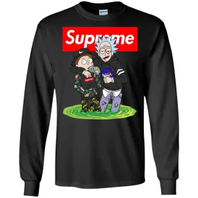 Supreme Rick And Morty T-shirt Men Long Sleeve Shirt