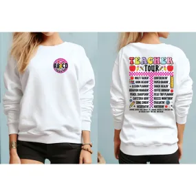 Teacher Tour ABCD White Crewneck Sweatshirt