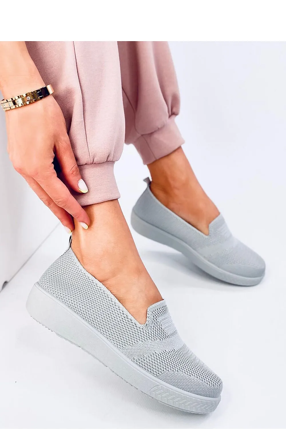 TEEK - Grey Slip-On Fabric Loafers