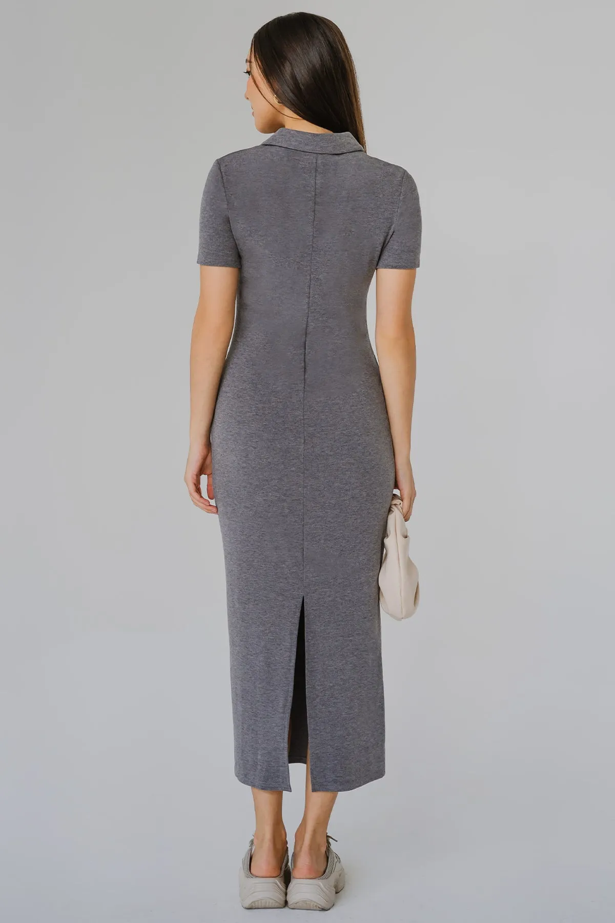 Terrace Collar Knit Dress (Grey)