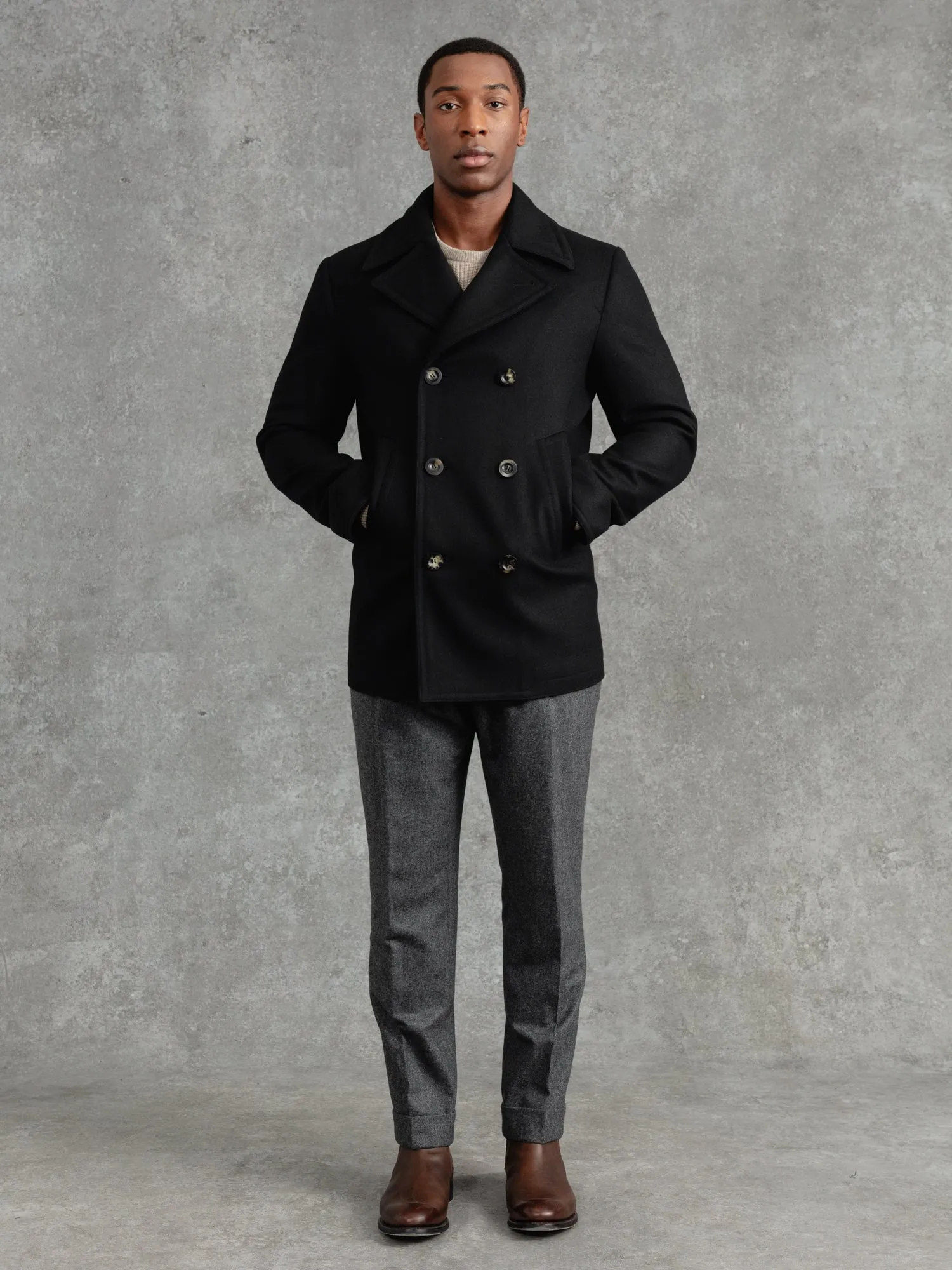 The Manchester Peacoat - Black