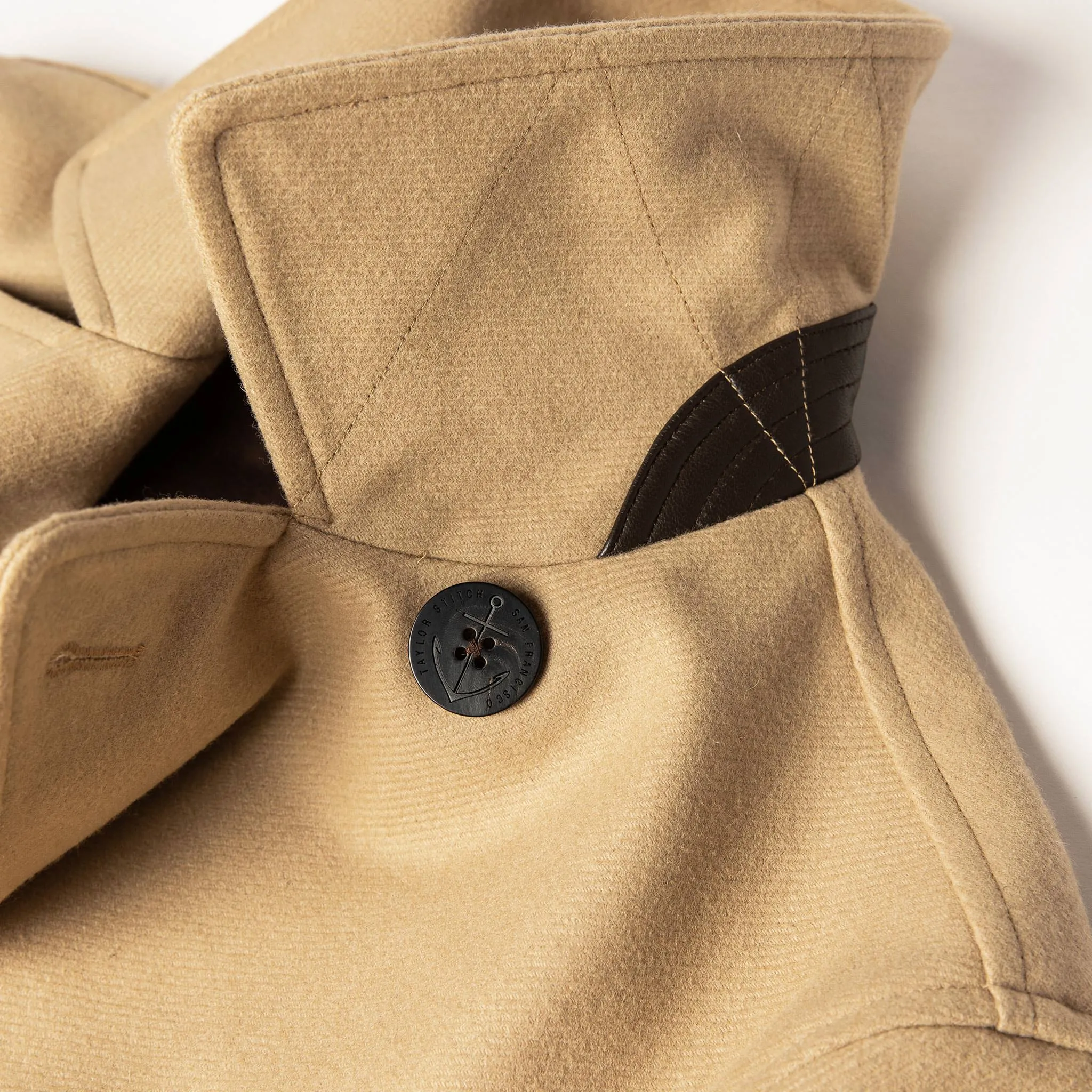 The Mendocino Peacoat in Camel Wool