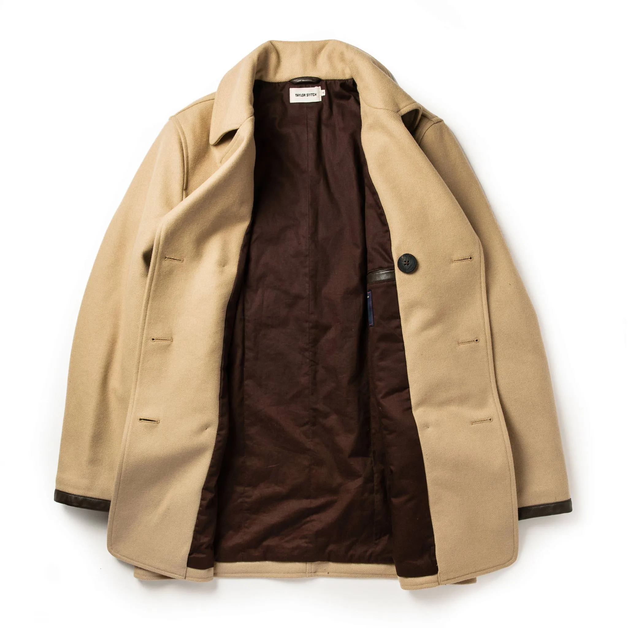 The Mendocino Peacoat in Camel Wool